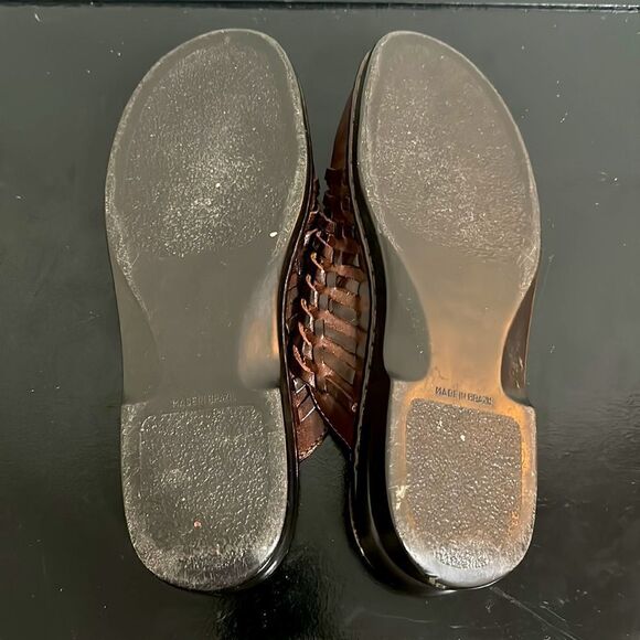 Romano Riley 2 Brown Leather Huarache Style Mules Sz 8.5 - Picture 7 of 7